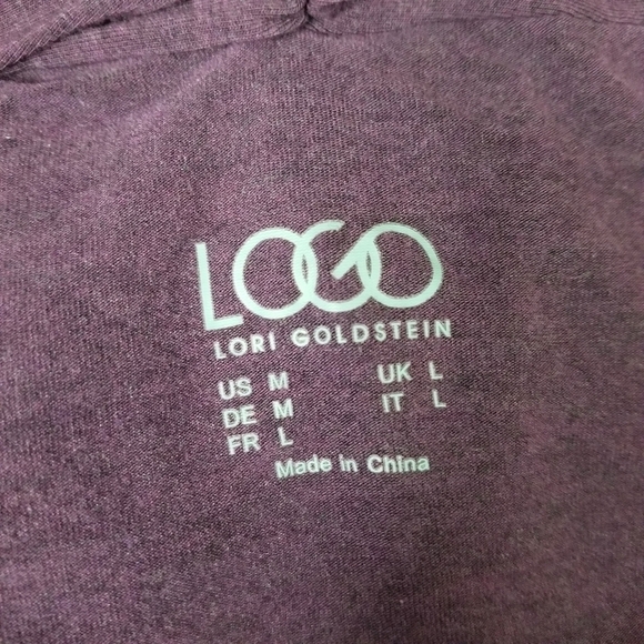 LOGO Lori Goldstein heather purple open front cascading light cardigan Size M - Picture 4 of 9